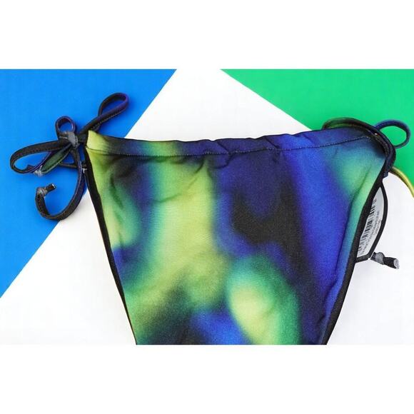 PrettyLittleThing Blue Abstract Tie Side Bikini Bottoms – Size 16 - Picture 7 of 7
